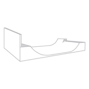 Line drawing of a half pipe ramp