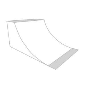 Line drawing of a quarter pipe ramp