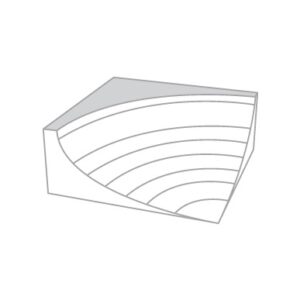 Line drawing of a skate bowl